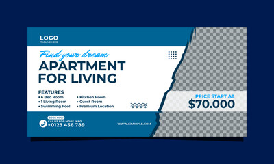 Real estate apartment banner design template