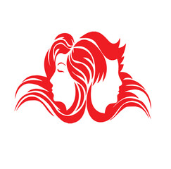 Hair Salon Logo Vector illustration. hair salon simple outline design in vector illustration on isolated background. 