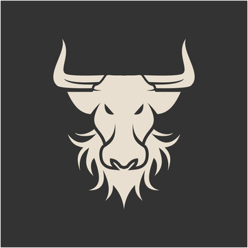Bearded bull logo design