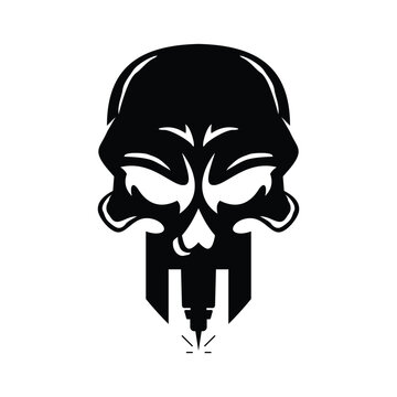 Skull and laser illustration