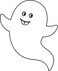Cute halloween ghost outline