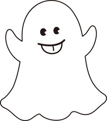 Cute halloween ghost outline