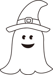 Cute halloween ghost outline