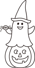Cute halloween ghost outline