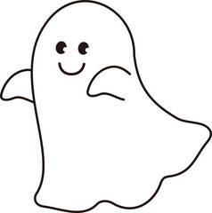 Cute halloween ghost outline