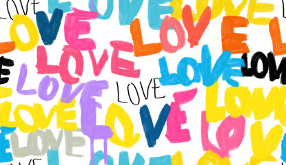 LOVE WATERCOLOR COLOR ILLUSTRATION BRUSH TIPOGRAPHY