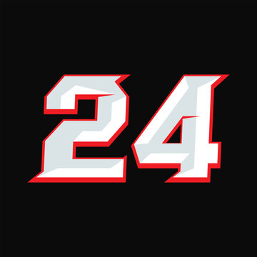 Number Racing 24 Design Vector