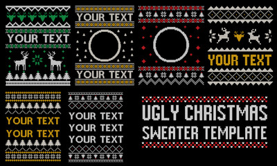 Ugly Christmas sweater template  - obrazy, fototapety, plakaty