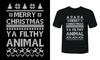 Merry Christmas ya filthy animal t-shirt template