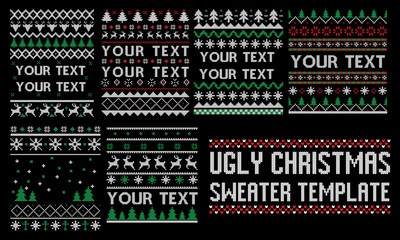 Ugly Christmas sweater templete - obrazy, fototapety, plakaty