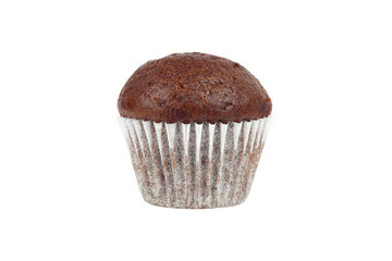 cupcake, delicious cupcake with chocolate dough, isolated from background