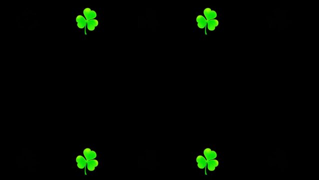 animation of illuminated clovers on black background
