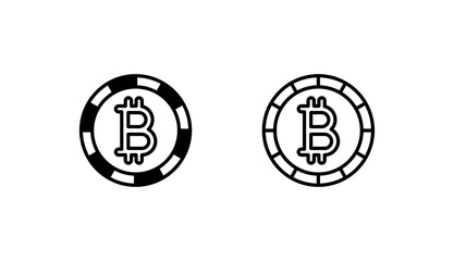 Bitcoin icon design with white background stock illustration