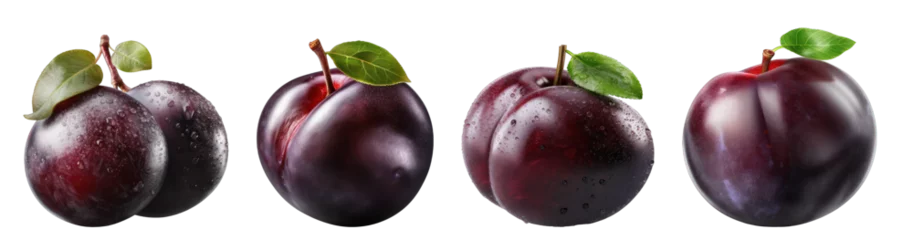 Fotobehang Plums isolated on transparent background generative ai © Hixel