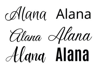 Alana svg . Alana Baby Name svg. Alana Wedding Name svg