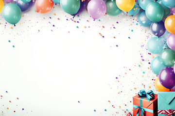 happy birthday party white background