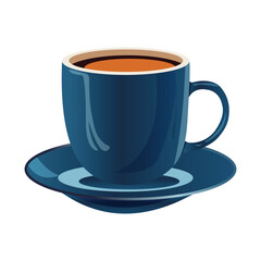 Espresso Coffee in Blue Ceramic Mug