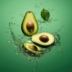 Fresh sliced avocado . Vegetarian food concept.Background