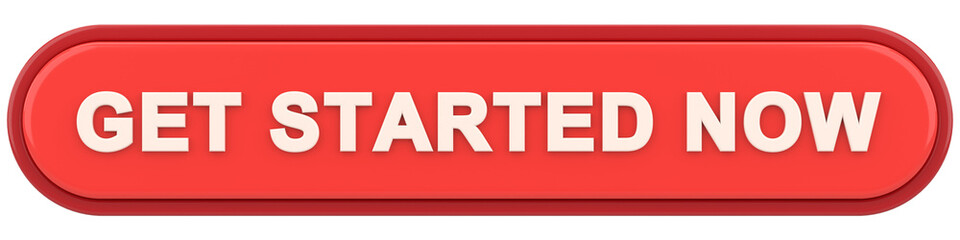 Get started now button. button. 3D illustration.