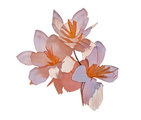 pastel flowers vector, generative ai, flowers isolated on white