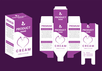 Supplements and Cosmetic box design, Package design template, box outline, Box Packaging design, Label design, healthcare label, packaging creative idea vector,with 3d mock up.