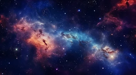 Fotobehang background with stars, space galaxy background, background with space, galaxy in the space with stars © Gegham