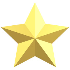 3D Star. Star Shape. 3D illustration.