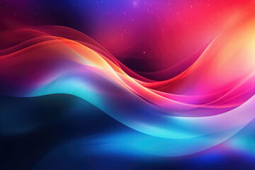 Obraz premium Dynamic abstract multicolored background with shapes in the form of curved waves on black color. Design layout for banners presentations, flyers, posters and invitations. 