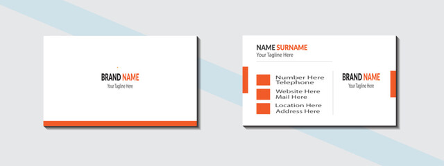 Double sided business card design. Modern business card design.
