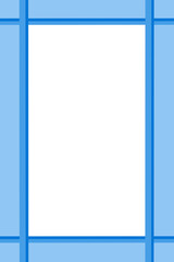 white frame on blue background