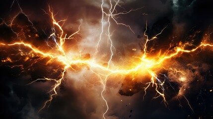 energy lightning collision powerful illustration explosion electric, background power, light blast...