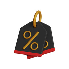 3d black friday discount price tag icon