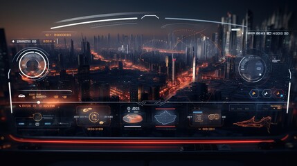technology route dashboard futuristic illustration navigation city, ui street, satellite data technology route dashboard futuristic