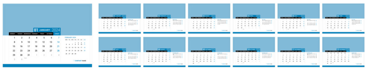 Marden Desk Calendar for 2024