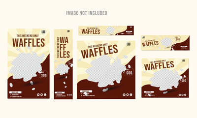 waffles  social media post and story banner promotion vector design 