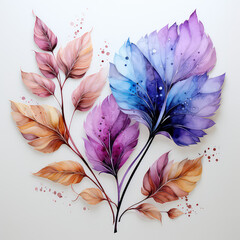 Beautiful decorative paint flowers in purple color background