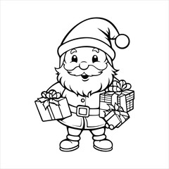 
vector santa claus line drawing
