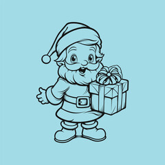 
vector santa claus line drawing
