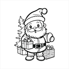 
vector santa claus line drawing

