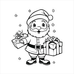 
vector santa claus line drawing

