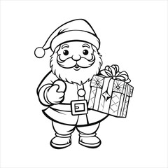 
vector santa claus line drawing
