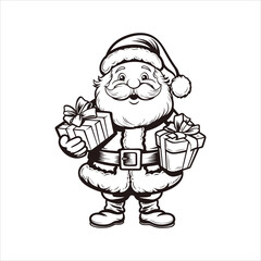 
vector santa claus line drawing
