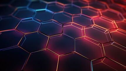 digital hexagon grid network illustration tech futuristic, texture data, shape polygon digital hexagon grid network