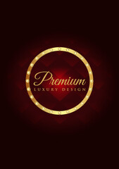 Dark luxury  background with gold line and diamonds. For business cards, wallpapers, invitations.