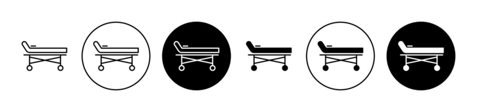 Stretcher vector icon set in black color. Suitable for apps and website UI designs
