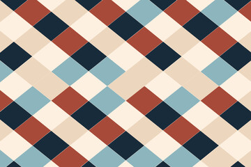Argyle plaid pattern, wallpaper, background, hand-drawn cartoon Illustrations in minimalist vector style