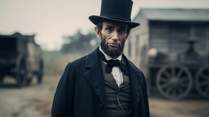 Portrait of empancipator Abraham Lincoln.generative ai

