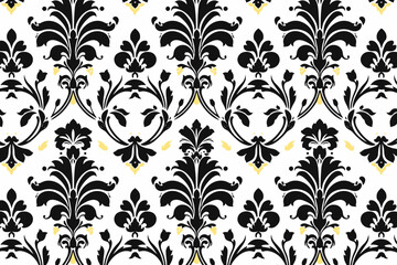Damask check pattern, wallpaper, background, hand-drawn cartoon Illustrations in minimalist vector style