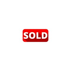 Sold sign icon isolated on white background. 
