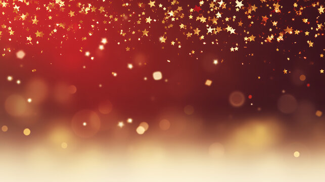 Red and gold sparkles Christmas holiday banner background